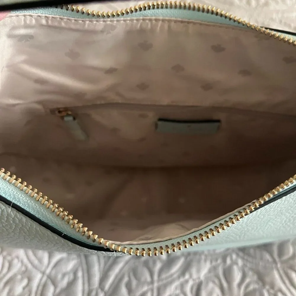 NWT Kate Spade Weston Frosty Sky Leather Large Shoulder Crossbody Bag K8453 $399 - Picture 5 of 8